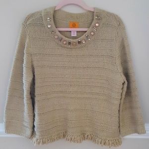 Ruby Rd. Jeweled Knit Sweater